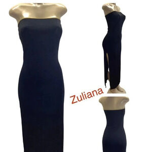 Zuliana Size Medium Strapless Black Dress. Made In USA. New With Tags